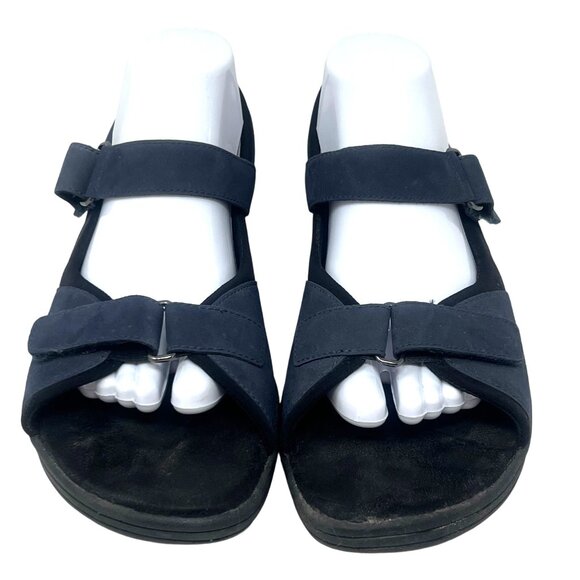 Clarks Womens Springers Navy Blue Leather Sandal 88750‎ Size 10 Medium - Picture 2 of 9